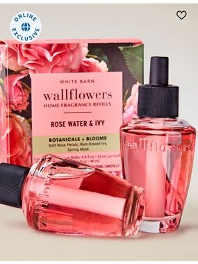 "ROSE WATER & IVY” by B&BW, 2-Pack Wallflowers Home Fragrance Refills, New + Box